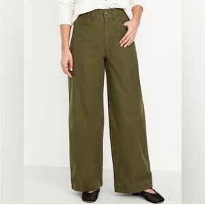 Old Navy | Olive Green Extra High Rise Wide Leg Pants | Size 2P